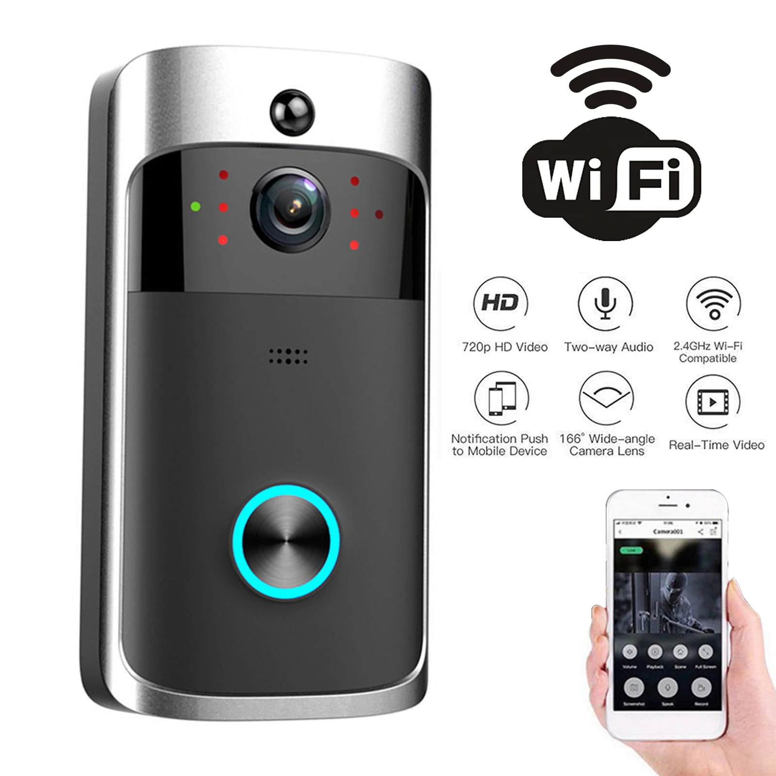Smart Doorbell Wired - 2026 novo v5 campainha da porta