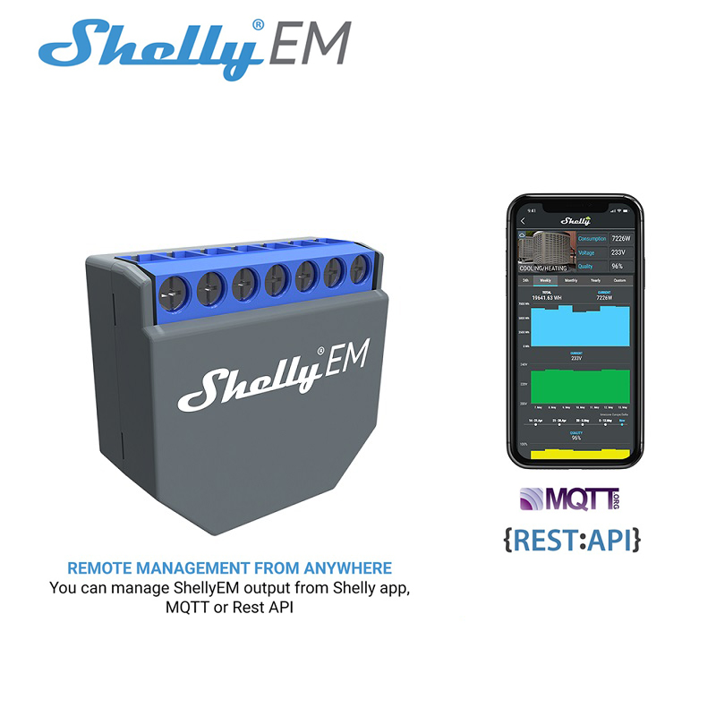 Shelly Relay Module - SHELLY EM Interruptor Controlador Wi-Fi Smart