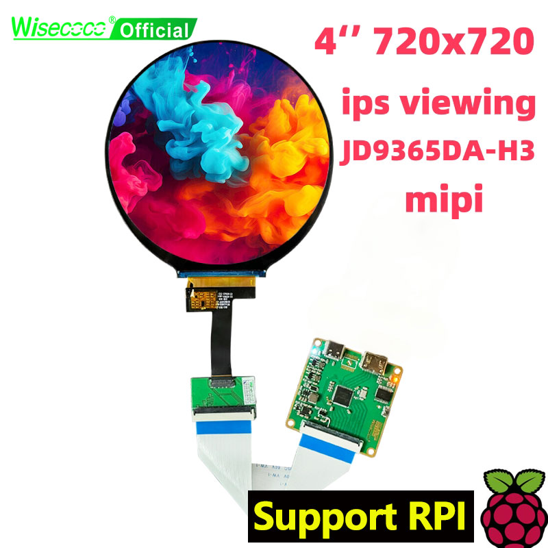 Home Automation Raspberry Pi - Wisecoco 4 Polegada display lcd redondo