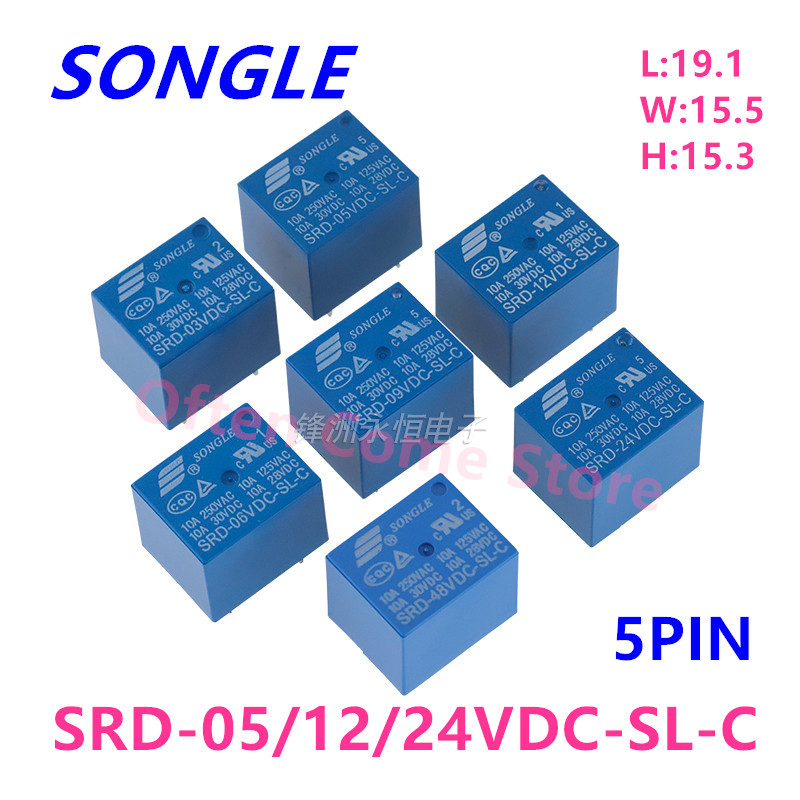 Shelly Relay Module - 5 peças novo relé SRD-05VDC-SL-C SRD-12VDC-SL-C