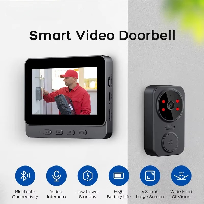 Smart Doorbell Wired - Campainha Inteligente M8 com Visão Noturna