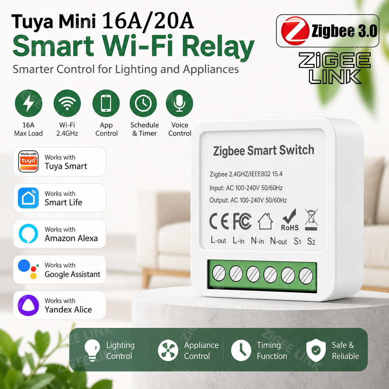 Home Automation Systems Diy - Módulo Interruptor Inteligente WiFi Zigbee de