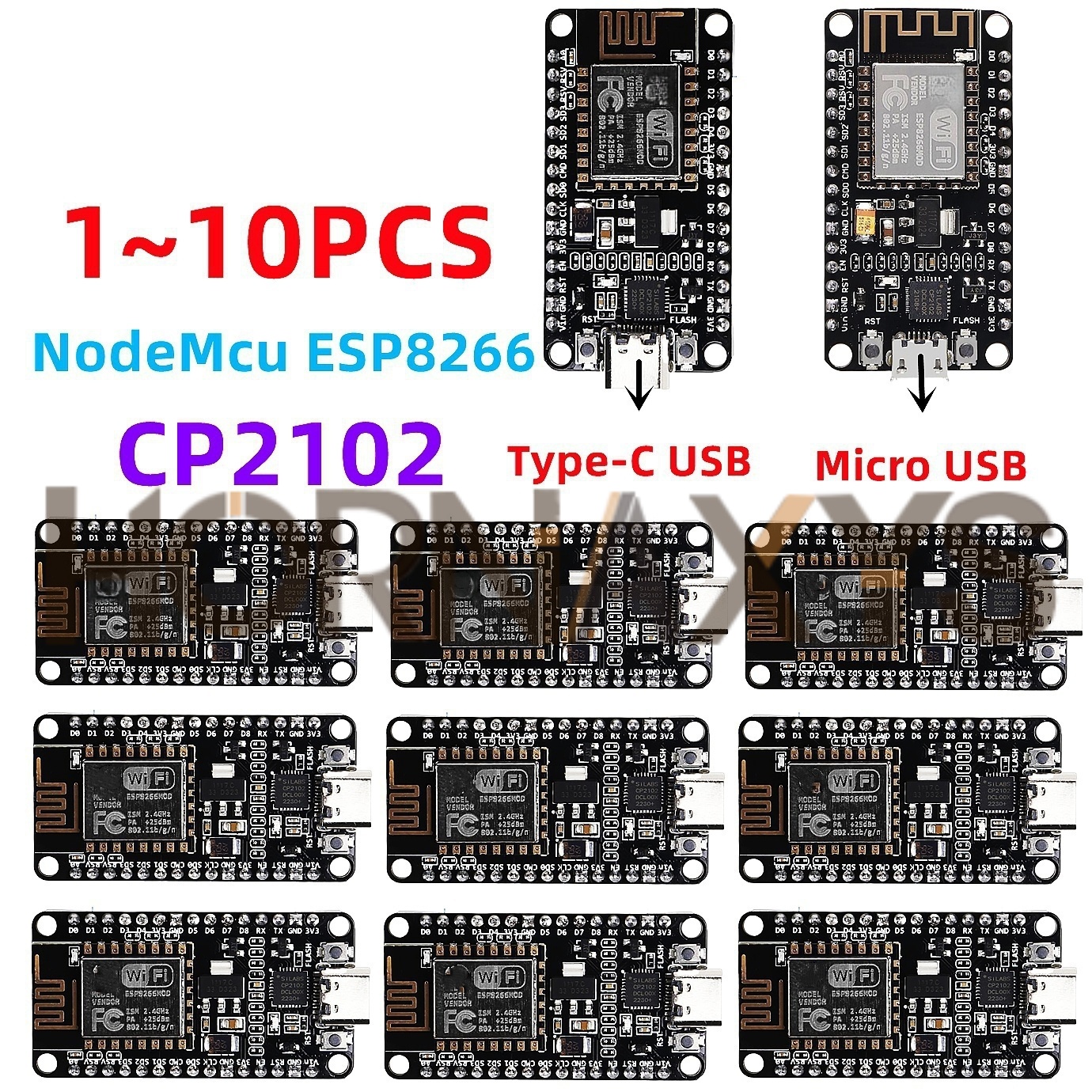 Esp8266 Nodemcu Board - 1-10 peças/módulo sem fio cp2102 nodemcu