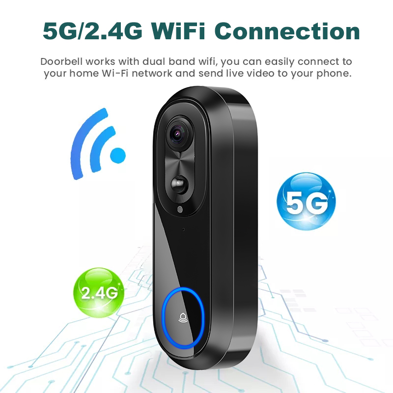 Campainha de vídeo wi-fi 5g, 2 - Smart Doorbell Wired avaliação e preço