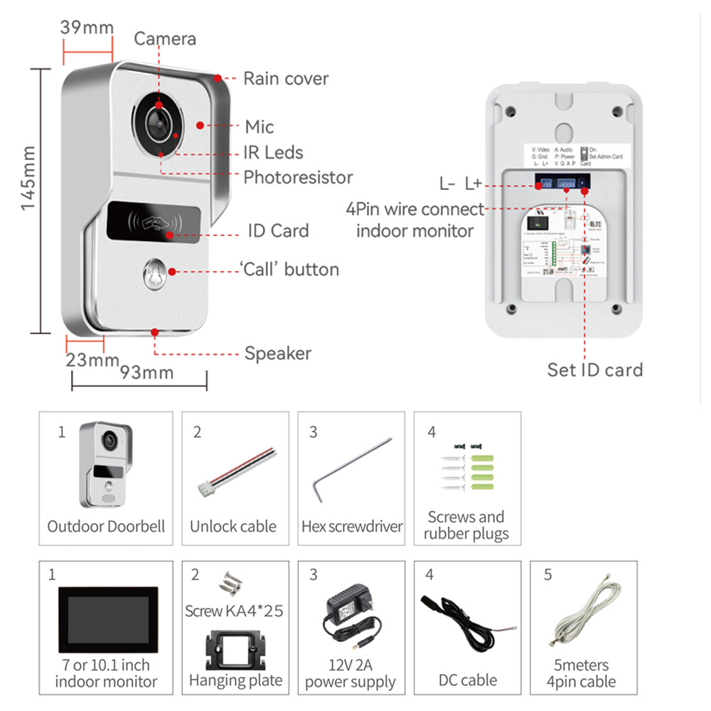1080p 7 Polegada wifi vídeo po - Smart Doorbell Wired avaliação e preço