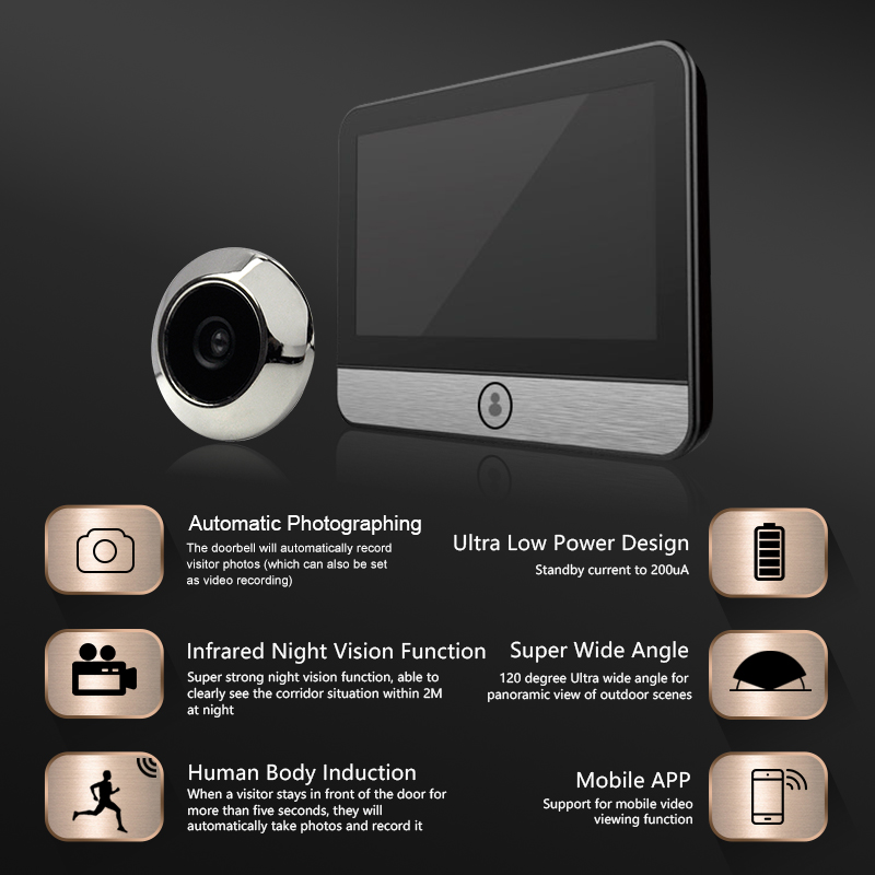 Eletrônico Cat Eye Sistema de  - Smart Doorbell Wired avaliação e preço