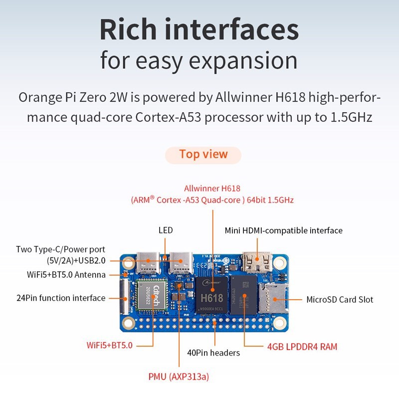 Orange pi zero 2w 4gb 2gb 1.5g - Pi Zero W Board avaliação e preço