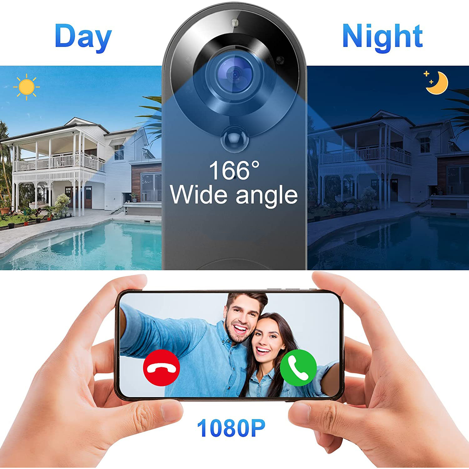Campainha de Vídeo WiFi 5G 2.4 - Smart Doorbell Wired avaliação e preço
