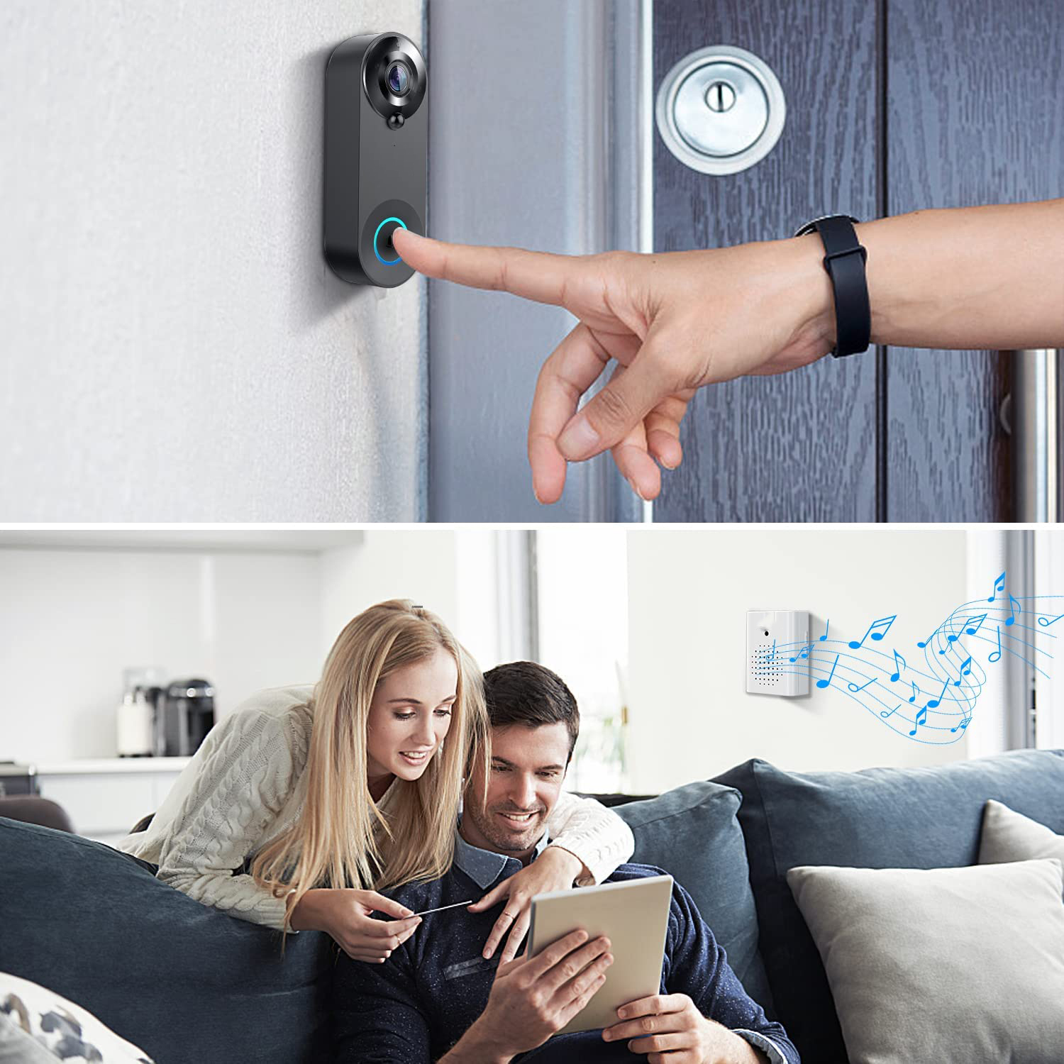 Campainha de Vídeo WiFi 5G 2.4 - Smart Doorbell Wired avaliação e preço