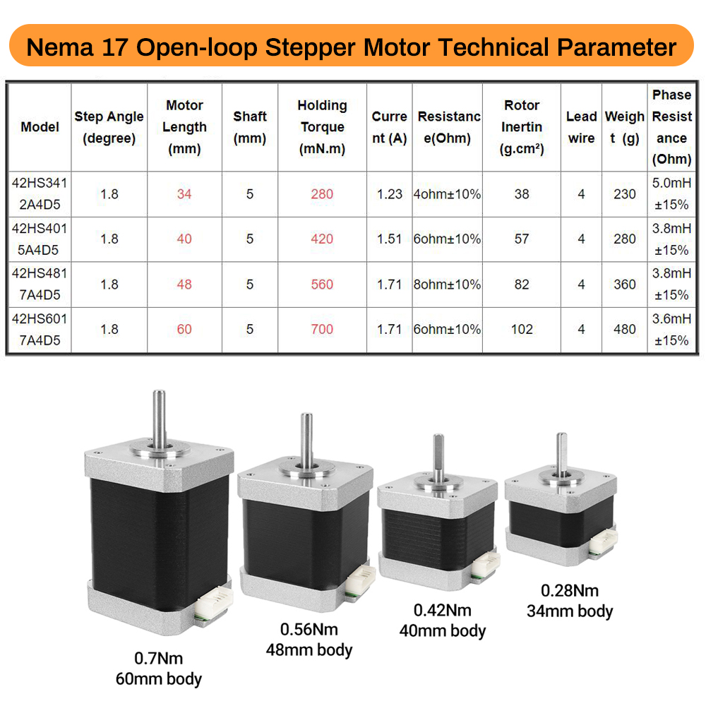 Motor de Passo Nema17 42 com 4 - Diy Automation avaliação e preço