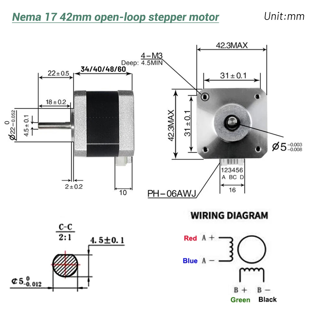 Motor de Passo Nema17 42 com 4 - Diy Automation avaliação e preço
